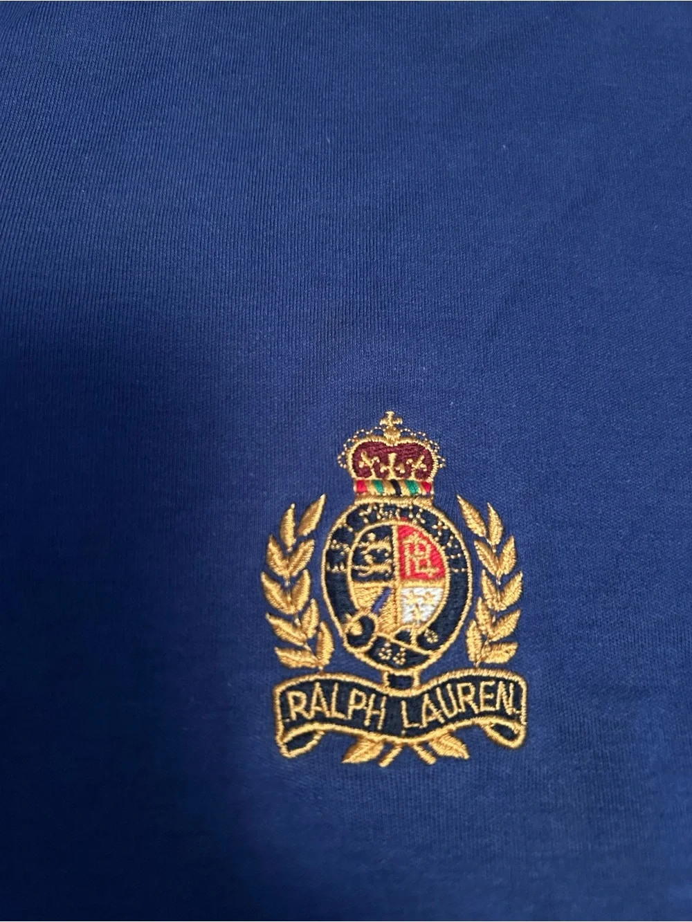 NWT Large vintage Polo Ralph Lauren blue polo tee Ralph Lauren crest embroidered